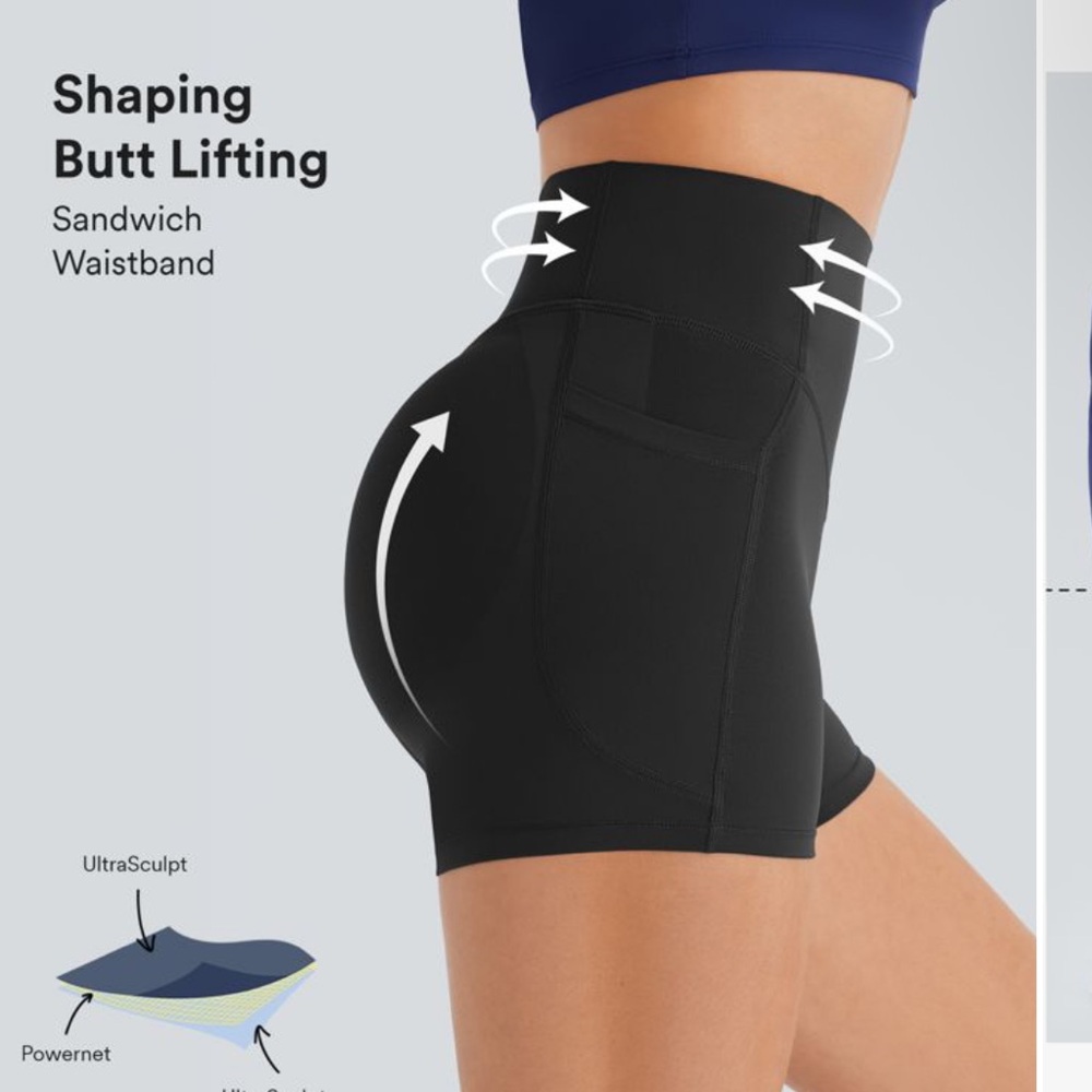 High-Waisted Black Shaping Shorts